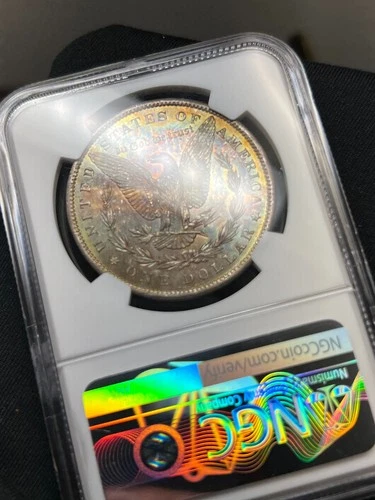 1885 O NGC MS62 Morgan Silver Dollar COLORFUL REVERSE BEAUTY SEE VIDEO