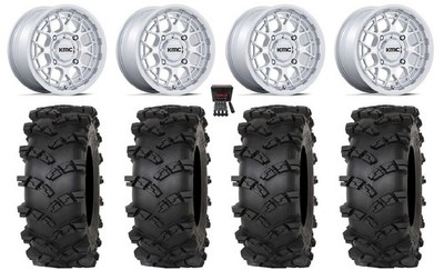 KMC Technic 15'' Wheels Gloss Machined 35'' Outlaw M/T Tires Textron Wildcat XX