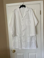 NY Threads Lab Coat MEN Sz L, White, Ideal For Doctors, Nurses, Medical Students