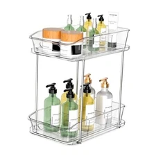 2 Tier Pull-Out Organizer for Bathroom Kitchen, Under Sink Storage 1 Pack 2Tier