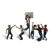 Woodland Scenics A2760 O-Scale Shootin' Hoops 5 City Guys Playing Basketball