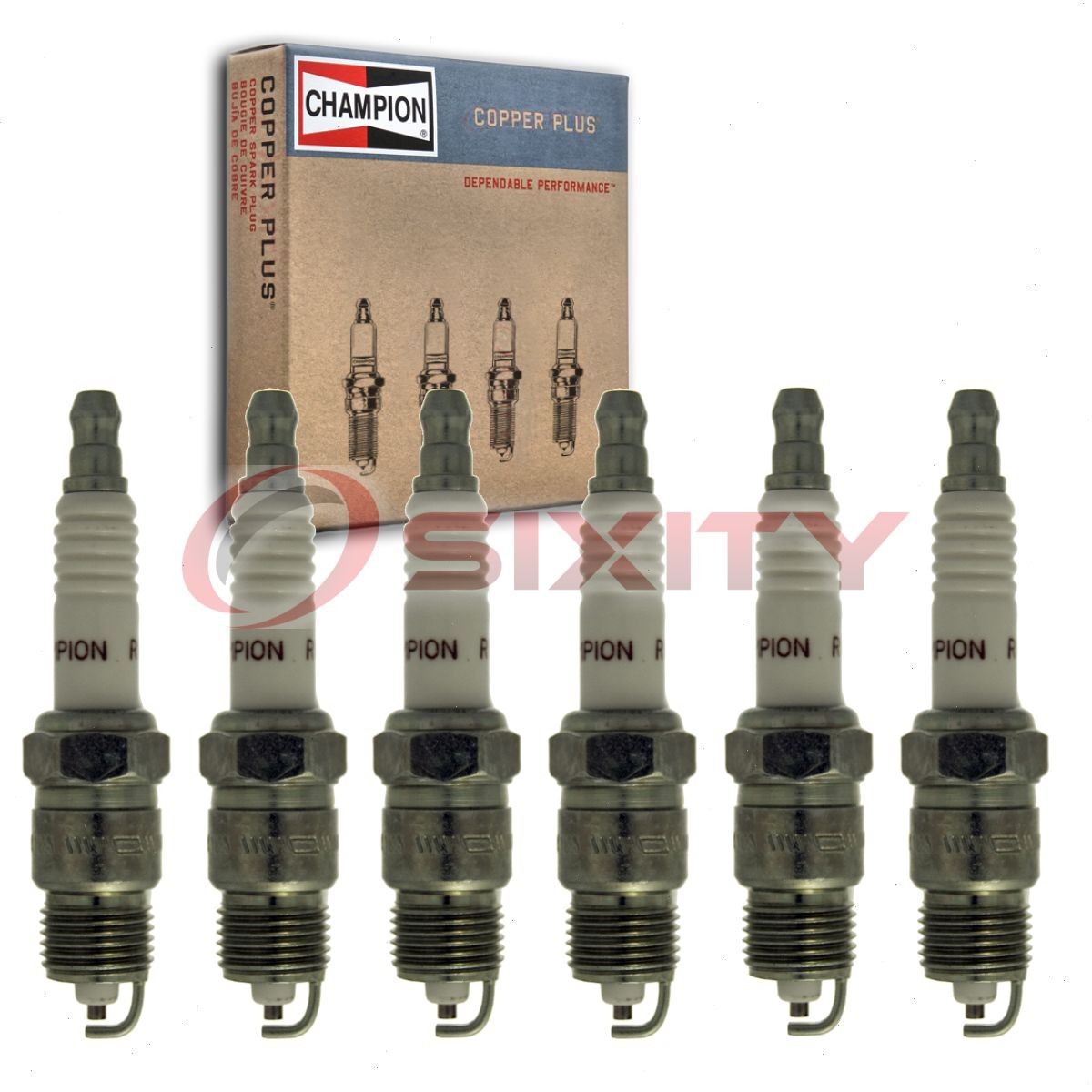 6 pc Champion Copper Plus Spark Plugs for 1985-1995 GMC G2500 4.3L V6 al