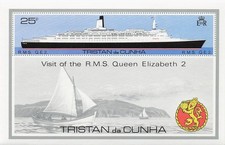 Tristan Da Cunha 259 Souvenir Sheet Ships RMS Queen Elizabeth 2 QE2