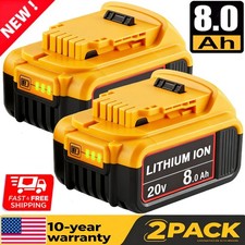 2Pack Lithium Ion Battery For DeWalt 20V 20 Volt Max 8.0AH DCB205 DCB206 DCB200