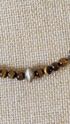 Sterling Silver & Tigers Eye Bead Necklace 20" Long Beads 5mm-9mm Pretty  — photo 2