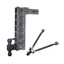 Gen-Y GH-627 Mega 18" Drop 2.5" Receiver Hitch w/ Ball Mount Pintle & Stabilizer