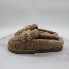 Mia Girl Slippers Womens 7 M Camel Brown Madie Faux Fur Fuzzie Slip On