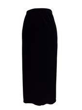 Vintage Black Velour Maxi Skirt With Side Slits Pull On Stretchy S/M