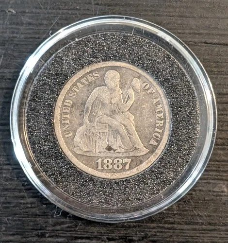 1887-S Seated Liberty Dime 10c US Silver Coin