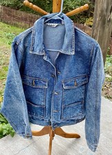 Vintage Acid Wash Denim Jacket Windbreaker RN 51537, Unisex, Sz S
