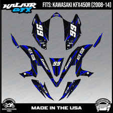 Graphics Kit for ATV Kawasaki KFX450R 2008-2014) Electron Series - BLUE