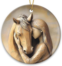 Horse Ornaments for Christmas Tree 2025,Horse Christmas Ornaments,Ceramic Orname