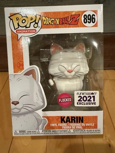 Funko Pop Dragon Ball Z 896 Funimation Exclusive Flocked Karin Korin Figure DMG