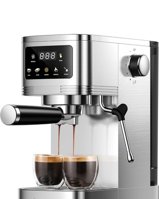 #ad Professional 2 Cup Stainless Steel Espresso Machine Coffee Maker 20 Bar New $89.99
