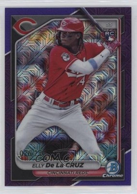 2024 Bowman Mega Box Chrome Purple Mojo Refractor Elly De La Cruz Rookie RC v9t