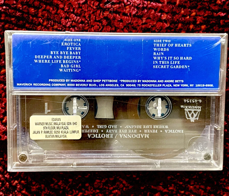 MADONNA SEALED EROTICA SEX MALAYSIA CASSETTE TAPE  PROMO WARNER HOLOGRAM TAG BOX - Image 2 of 4
