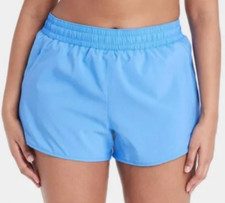 NEW All In Motion Women's Mid Rise Core Run Shorts Blue Size Small