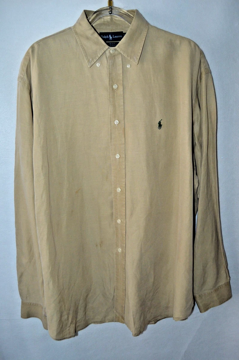 Polo Ralph Lauren Silk Long Sleeve Solid Casual Button-Down Shirts