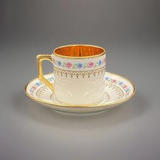 Tasse À Moka Porcelaine De Limoges Or Roses Parfait État