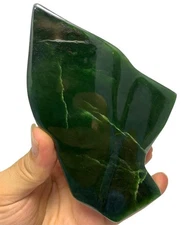AAA Quality Green Nephrite Jade Free Form Display (590g)