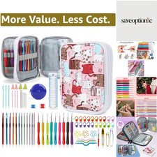 Crochet Hooks Kit with Case, 85-Piece Crochet Hooks Set, Ergonomic Crochet Ho...