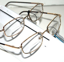 2 pair Mens Bifocal Reading glasses Gold tone spring temple frames  2.25