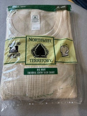 Vintage 90s Northwest Territory Thermal Waffle Knit Shirt New old stock  MEDIUM