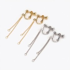 CraftCafe Earrings Slim Oval Chain w/ 35 & 25mm, 1 Pair, Gold/Silver