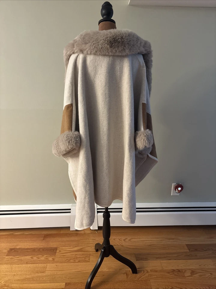 Capa de piel sintética para mujer Max Studio dos tonos Foto 3 de 4