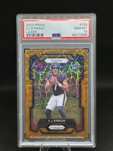 2023 Prizm CJ Stroud Rc Orange Lazer Prizm PSA 10