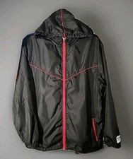 NFL Branded Black and Red Mens Windbreaker Jacket - Size Large
