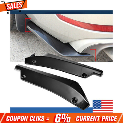 Glossy Black Rear Bumper Lip Diffuser Splitter Canard Protector Car