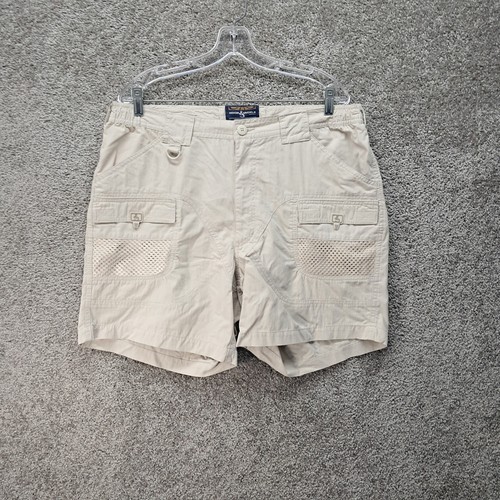Hook & Tackle Mens Tan Technical Fishing Cargo Shorts Size 36 M019940