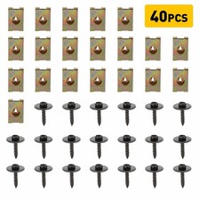 Fit Side Bumpers Skirts Spire Clips U Captive Nuts Speed Screws Fasteners 40PCS
