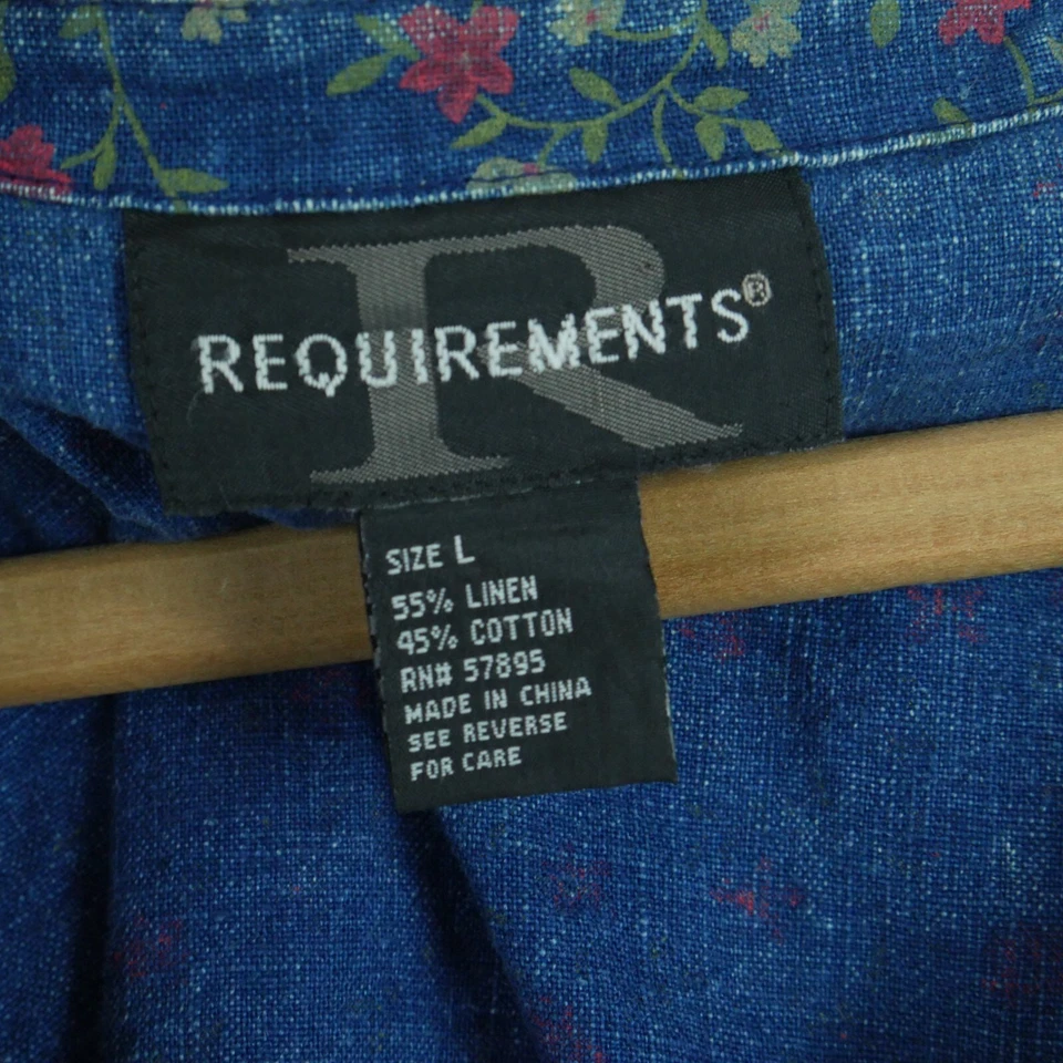 Vintage M L Top Skirt Set Linen Blend 90s Cottagecore Midi Floral Prairie Modest - Image 4 of 4