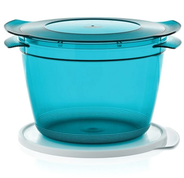Tupperware MicroCook Casserole Dish 2.25L Turquoise Microwave NEW with Fresh Lid