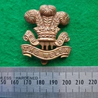 WW1 Welsh Regiment 1916 Economy Issue Cap Badge All Brass