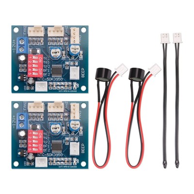 Comidox 2Pcs Dc 12V 4 Wire Pwm Pc Cpu Fan Temperature Control Speed Co