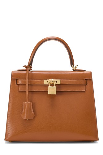 Hermès Apricot Chevre Chamkila Kelly Sellier 25 - WGACA