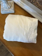 Pottery Barn Belgian Flax Linen QUEEN Box Spring Cover PRE-OWNED SPOTS READ