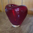 Deru Design International Red Glass Heart Shaped Vase Hand Blown Germany Vintage — photo 2