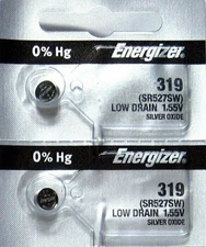 2 Energizer 319 SR527SW SR527 V319 SILVER OXIDE watch battery