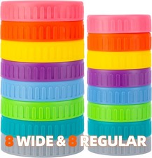 BOOMIBOO [16Pack] Intended For Mason Jar Lids, Wide Mouth & Regular Mouth, Canni