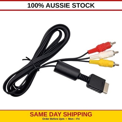 PlayStation 1 / 2 / 3 AV Cable | Composite RCA Audio Video Lead 1.8m Brand New