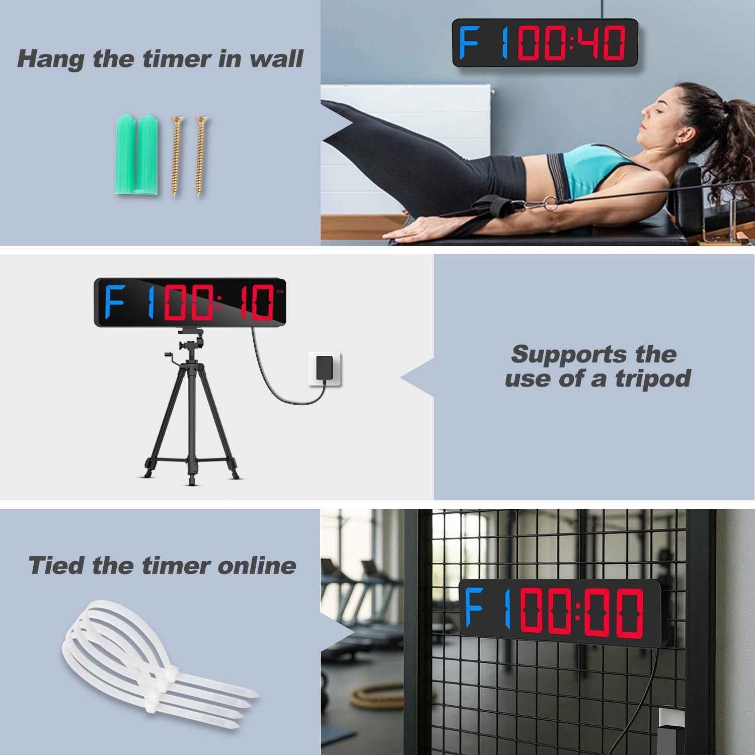 15" Gym Timer LED Wall Clock | Countdown Stopwatch