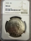 1923 Peace Dollar $1 Philadelphia Business Strike NGC MS64 Cert 8681225-066