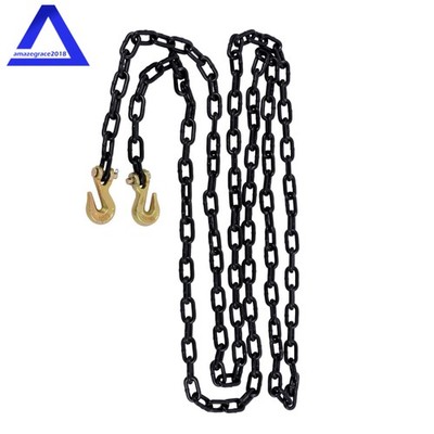 G80 Transport Binder Chain 1/4 Inch × 14 Ft | Tow Chain with Clevis Grab Hooks