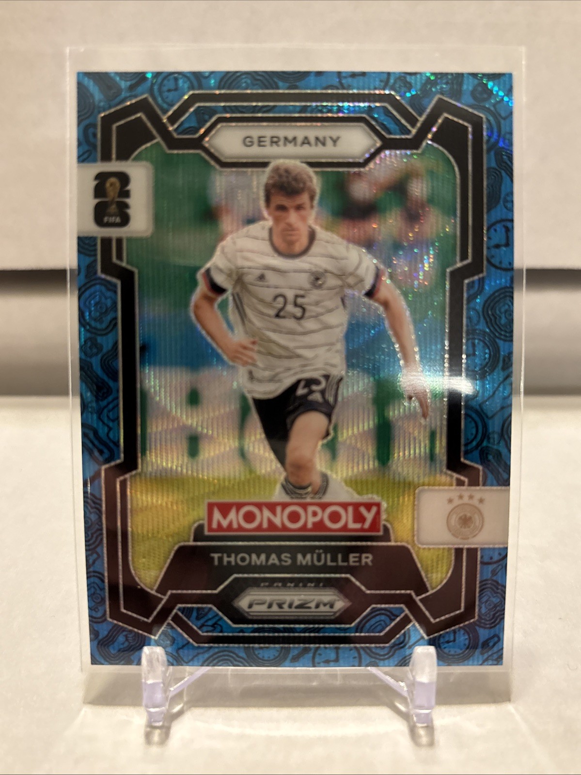Thomas Muller 2026 Panini Prizm Monopoly WC #59 Four Corners Blue Wave - Germany