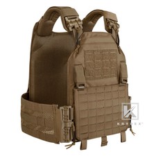 KRYDEX Tactical Plate Carrier MOLLE Quick Release Shoulder Cummerbund Coyote