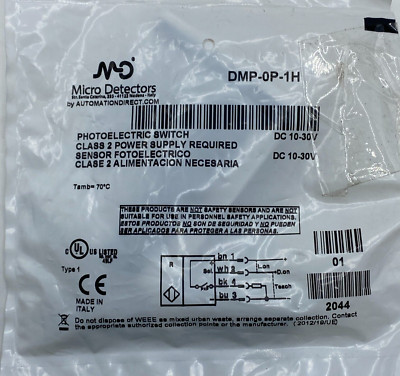Micro Detectors DMP-ON-1H Photoelectric SWITCH DMP-0P-1H